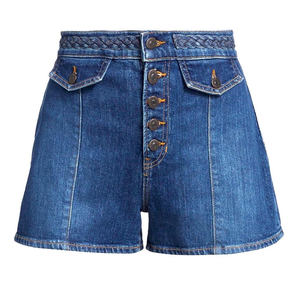 Veronica Beard - Sophie Denim Short I Braided Waist, size 25